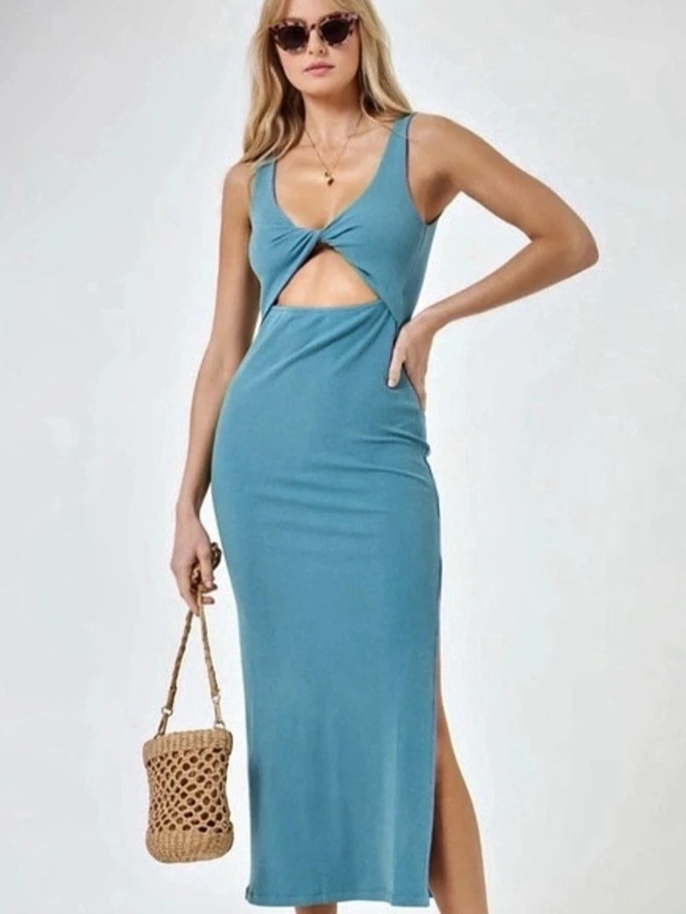 L*Space Nico Cutout Midi Dress - Teal